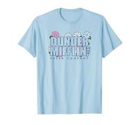 The Office Dunder Mifflin Groovy Flower T-Shirt, Men, Baby Blue, Large
