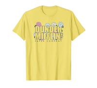 The Office Dunder Mifflin Groovy Flower T-Shirt, Men, Lemon Yellow, 3X-Large