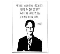 The Office Dwight Schrute Funny Posters Art Deco Ornaments Decor Hallway Giclee Fine Art tin sign Wall Hanging Modern Living Room 8x12 Inch