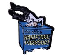 The Office Michael Scott Hardcore Parkour Garbage Bin Dunder Mifflin Comedy TV Show 1.25" Enamel Pin Badge