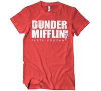 The Office Officially Licensed Dunder Mifflin Mens T-Shirt (Red), Small