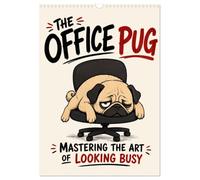 The office pug mastering the art of looking busy (Wall Calendar 2027 DIN A3 portrait), CALVENDO 12 Month Wall Calendar: Office humor with a sleepy pug
