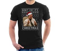 The Office UK David Brent Dont Cry Its Christmas Men's T-Shirt Black