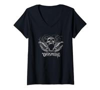 The Offspring Official Feathered Wing Skull Logo V-Neck T-Shirt