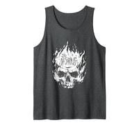 The Offspring Official White Skull Logo Tank Top, Men, Dark Heather Grey, Large