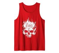 The Offspring Official White Skull Logo Tank Top, Men, Red, Medium