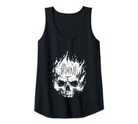 The Offspring Official White Skull Logo Tank Top, Women, Black, X-Large