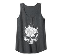 The Offspring Official White Skull Logo Tank Top, Women, Dark Heather Grey, XX-Large