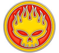 The Offspring Skull Logo Badge (One Size) (Red/Yellow)