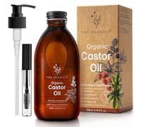 THE OGANICS® Organic Castor Oil 250 ml - 100% Pure, Natural & Cold Pressed for Eyelashes, Eyebrows, Beard & Nails - Vegan and Hexane Free - Castor Oil + Glass Bottle + Pump + Mascara Kit