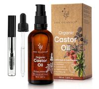 THE OGANICS® Organic Castor Oil 50ml - 100% Pure, Natural & Cold Pressed for Eyelashes, Eyebrows, Beard & Nails - Hair Growth Oil - Vegan and Hexane - Glass Bottle + Pump + Pipette + Mascara Kit