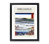 The Oi River Between Suruga And Totomi Provinces By Utagawa Hiroshige Exhibition Museum Asian Japanese Framed Wall Art Print, Ready to Hang Picture for Living Room Home Décor, Black A4 (34 x 25 cm)
