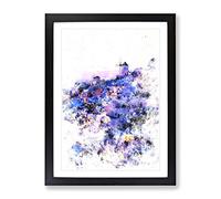 The Oia Santorini Skyline In Greece Watercolour Modern Framed Print | A3 Black Framed Wall Art | Ready to Hang | Modern Cityscape Picture | Living Room Bedroom Lounge Office