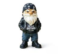 The Old Bastard Club Gnome, Funny Middle Finger Gnome Figurine, Sarcastic Gnomes Desk Decor Statue, Humorous Home Decor, Gag Gift for Coworkers Friends, for Humor Lovers, Men, and Veterans (#B)