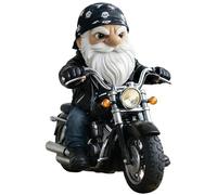 The Old Bastard Club Gnome, Funny Middle Finger Gnome Figurine, Sarcastic Gnomes Desk Decor Statue,Motorcycle Gnomes Statue,for Men's Garage, Office Decor (#B)