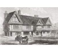The Old Crown a pub in Deritend the oldest extant secular building in Birmingham England seen here in 1865. From The Illustrated London News published 1865. Poster Print by Ken Welsh (17 x 11)