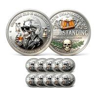 The Old F*cker Achievement Coin, Funny Growing Old is Mandatory Challenge Coins, Double-Sided Still Standing Commemorative Token, Novelty Older F*cker Club Coin, for Best Friend, Dad, Husband (10pcs)
