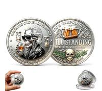 The Old F*cker Achievement Coin, Funny Growing Old is Mandatory Challenge Coins, Double-Sided Still Standing Commemorative Token, Novelty Older F*cker Club Coin, for Best Friend, Dad, Husband (1pc)