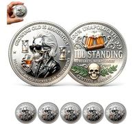 The Old F*cker Achievement Coin, Funny Growing Old is Mandatory Challenge Coins, Double-Sided Still Standing Commemorative Token, Novelty Older F*cker Club Coin, for Best Friend, Dad, Husband (5pcs)