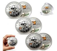 The Old F*cker Achievement Coin, Growing Old is Mandatory Commemorative Coin, Still Standing Double-Sided Older Fuckers Club - Lifetime Member Challenge Coins, Inspiration Gifts for Men Women (3PCs)