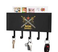 The Old Glory USA Flag Wall Mounted Key Holder with 5 Key Hooks Hanging Mail Organizer Rack for Entryway