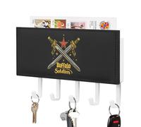 The Old Glory USA Flag Wall Mounted Key Holder with 5 Key Hooks Hanging Mail Organizer Rack for Entryway