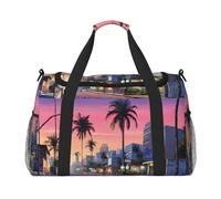 (The Old Hollywood) Durable Twill Travel Tote Bag Large Capacity Handheld & Crossbody Bag for Weekend Trips,Sports,and Outdoor Activities