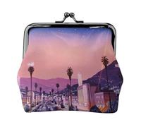 The Old Hollywood Full Double-Sided Printed Pattern Women's and Girls' Fashionable Leather Kiss Lock Coin Purse Card Bag