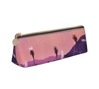The Old Hollywood Leather Pencil Case Slim Design Pen Bag with Metallic Zipper Pocket Size for Or Student Office College Middle School Pen Pouch