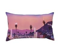 The Old Hollywood Pattern Double-Sided Print Pillowcase Soft Skin-Polyester Friendly Fabric With Hidden Zipper Standard Size 50 X 90 Cm