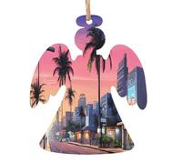 The Old Hollywood -Print Christmas Wooden Ornaments 2PCS- Handmade Eco-Friendly Hanging Decor For Tree Gifts Holiday Festivities.