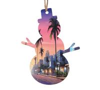 The Old Hollywood -Print Christmas Wooden Ornaments 2PCS- Handmade Eco-Friendly Hanging Decor For Tree Gifts Holiday Festivities.