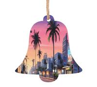 The Old Hollywood -Print Christmas Wooden Ornaments 2PCS- Handmade Eco-Friendly Hanging Decor For Tree Gifts Holiday Festivities.