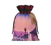 The Old Hollywood Print Drawstring Bags, Candy Snack Bag, Reusable Holiday Pouches for Wrapping & Storage M