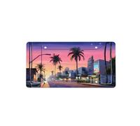 The Old Hollywood -Print Four-Hole License Plate Holder With Custom Designs - Weather Resistant & Easy Fit For Front/Rear Vehicles