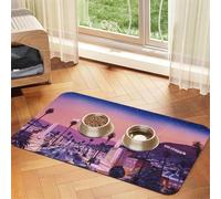 The Old Hollywood Print Pet Feeding Mat For Dogs & Cats Absorbent Waterproof Dog Food Mat Non-Slip Pet Bowl Placemat Quick Dry Floor Protector Leather Tablecloth