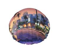 The Old Hollywood Print Premium Double Layer Shower Cap For Women With Reusable Shower Cap For Hair - Waterproof Plastic Cap - Shower Caps For Long, Short And Curly Hairs