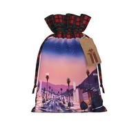 The Old Hollywood Print Reusable Gift Bags with Drawstring â€“ Xmas Holiday Party Favors Pouches for Christmas, Birthdays