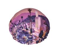 The Old Hollywood Printed Double-Layer Shower Cap, Reusable Shower Cap, Suitable For Various Hair Lengths