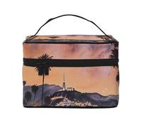 The Old Hollywood Printing Makeup Bag for Women Portable Travel Cosmetic Case Make Up Organizer Bag Beauty Box with Inner Pouch and Handle