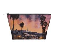 The Old Hollywood Prints Trapezoid Makeup Bag Travel Cosmetic Organizer with Foam Padding for Gym, Office, and Weekend Trips