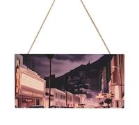The Old Hollywood Rectangular MDF Wood Plaque Wall Art with Full Print and Hanging Rope for Home Wall Decor, Farmhouse Sign for Door, Window or Wall (Multiple Sizes)