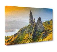 The Old Man Of Storr In The Isle Of Skye Scotland Canvas Print | Gallery Wrapped 30mm Frame Wall Art | 20x14 inches | Ready to Hang | Modern People Picture | Living Room Bedroom Lounge Office