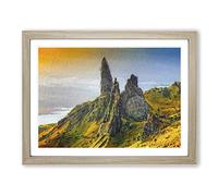 The Old Man Of Storr In The Isle Of Skye Scotland Modern Art Framed Wall Art Print, Ready to Hang Picture for Living Room Bedroom Home Office Décor, Oak A3 (46 x 34 cm)