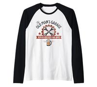 The Old Man’s Garage Repairs Cold Beer Bad Advice Mechanic Raglan Baseball Tee