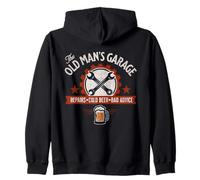 The Old Man’s Garage Repairs Cold Beer Bad Advice Mechanic Zip Hoodie