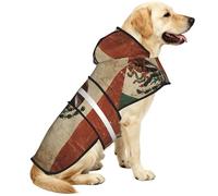 The Old Mexican Flag Waterproof Dog Raincoat And Rain Jacket With Hood, Reflective Strips And Adjustable Belly Strap, Fits Small To Large Dogs