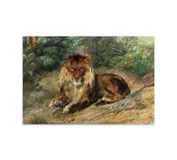 The Old Monarch Lion Artwork by Rosa Bonheur - Realism Style Poster for Wall Decoration Canvas Wall Art Decorative Bedroom Modern Home Print Picture Artworkss Unframe 20x30inch(50x75cm)