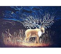 The Old Ones by Hannah Willow - UK Made Art Greetings Card - Deer and Hare in a Harvest Setting - Birthday Card - Father's Day Card