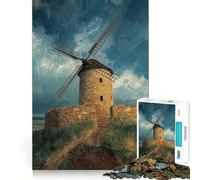The Old Stone Windmill Jigsaw Puzzles 1000 Pieces for Teenagers Strong Logic Toy Home Activity Clear Edge Cherished Gift (50x75cm)